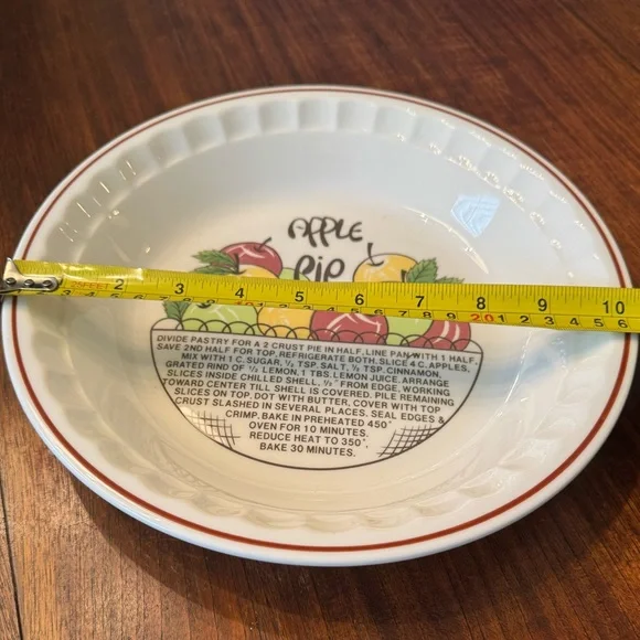 Hankook Vintage Apple Pie Recipe Ceramic Pie Dish - Picture 4 of 4